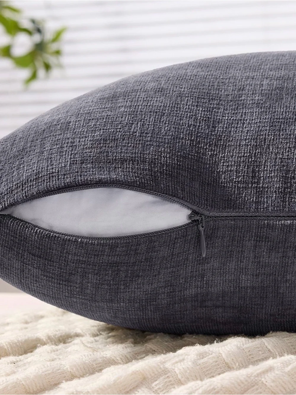 Grey Linen Throw Pillow Covers
